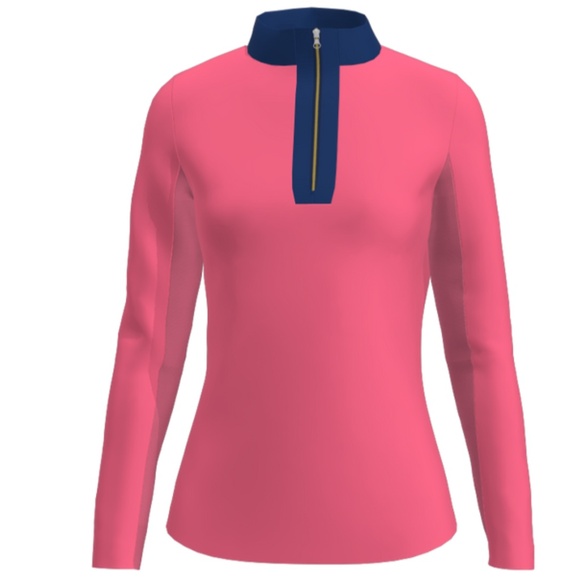 AB Sport Golf Long Sleeve Sun Shirt w Mesh Sleeves & colorblock collar, small - Picture 8 of 8
